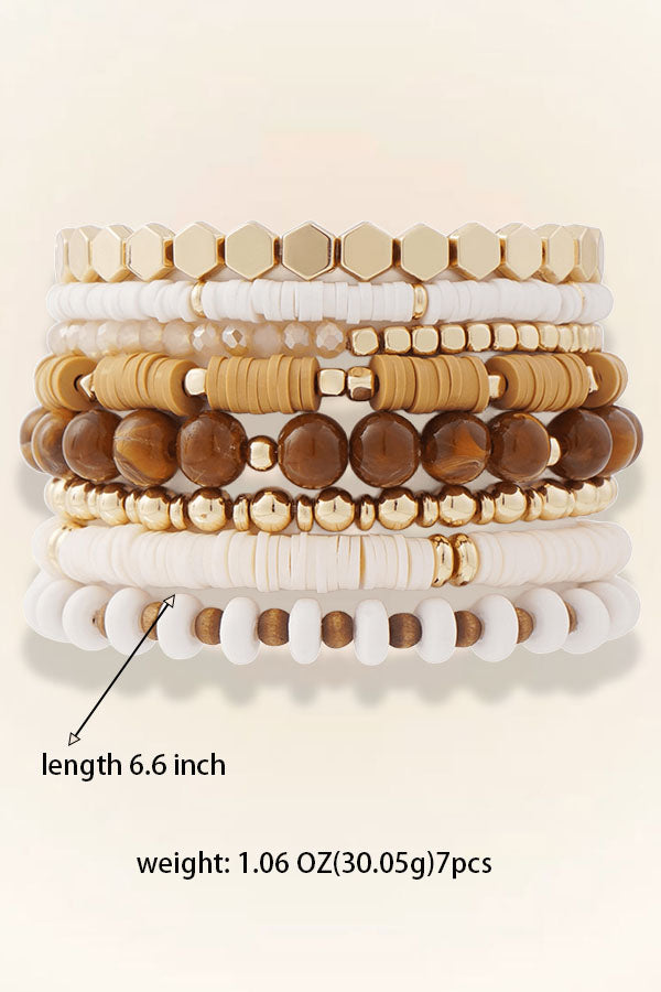 Boho Heishi Bead Bracelet Set