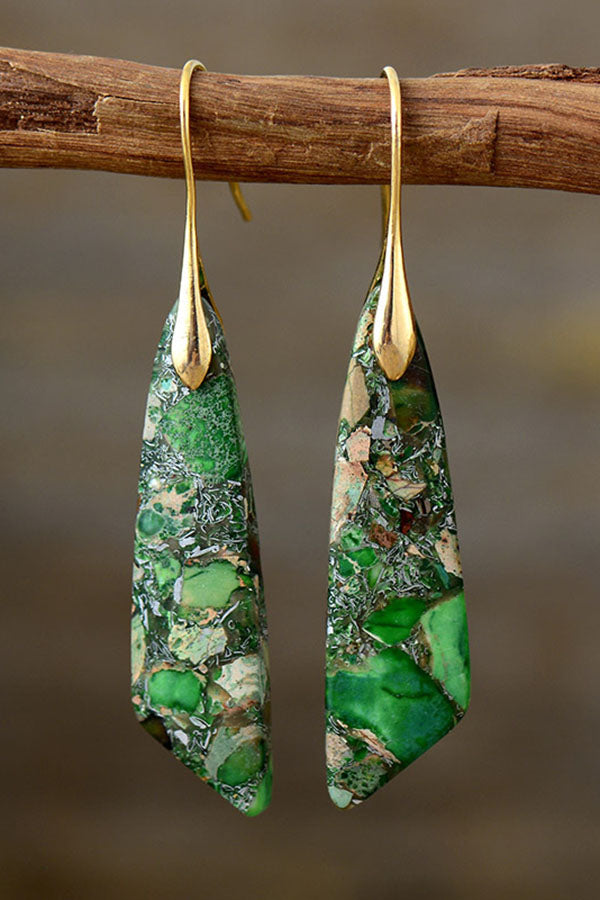 Bohemian Turquoise Geometric Stone Earrings