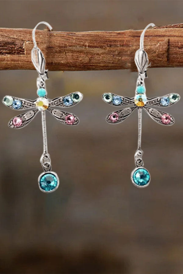 Elegant Dragonfly Turquoise Earrings