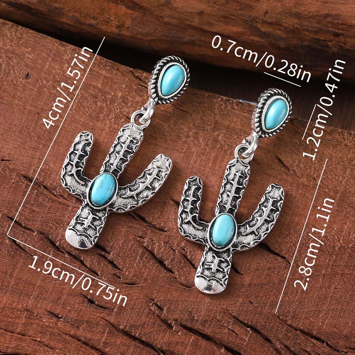 Vintage Turquoise Cactus Earrings