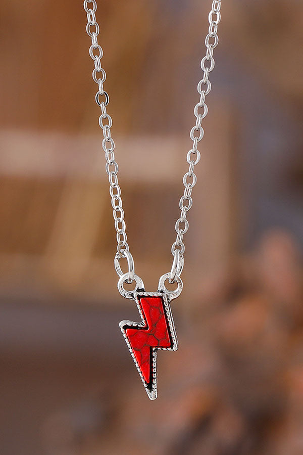 Bohemian Lightning Turquoise Pendant Necklace