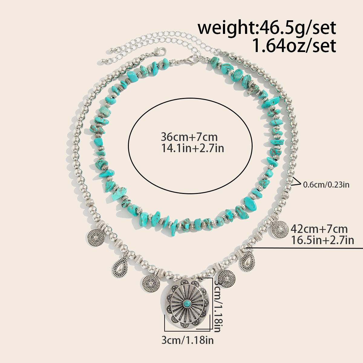 Exquisite Turquoise Layered Necklac