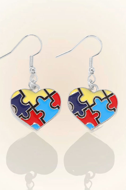 Autism Awareness Puzzle Piece Dangle Earring