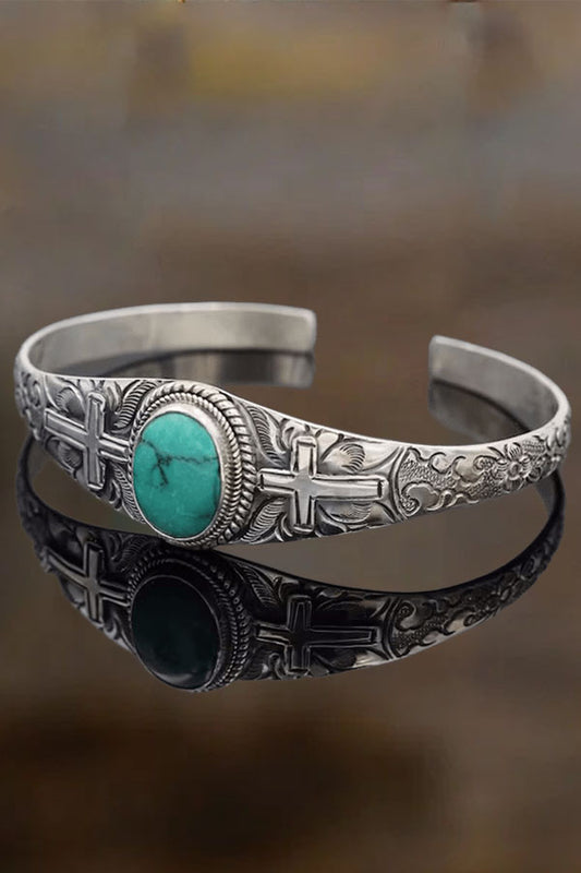 Bohemian Turquoise Open Cuff Bracelet