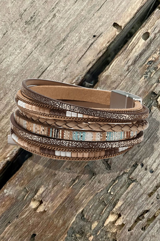 Fesciory Boho Leopard Wrap Bracelet