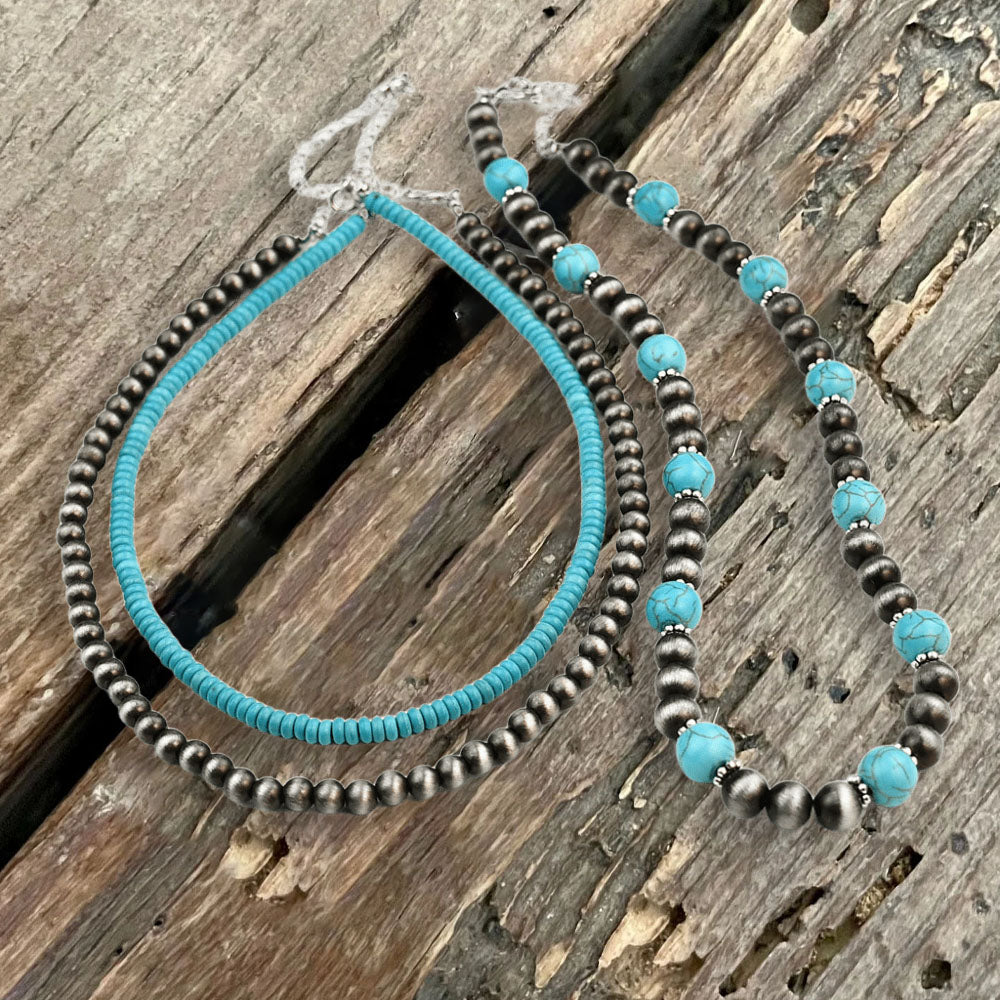 Artisan Turquoise Statement Necklace Set