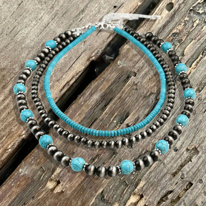 Artisan Turquoise Statement Necklace Set