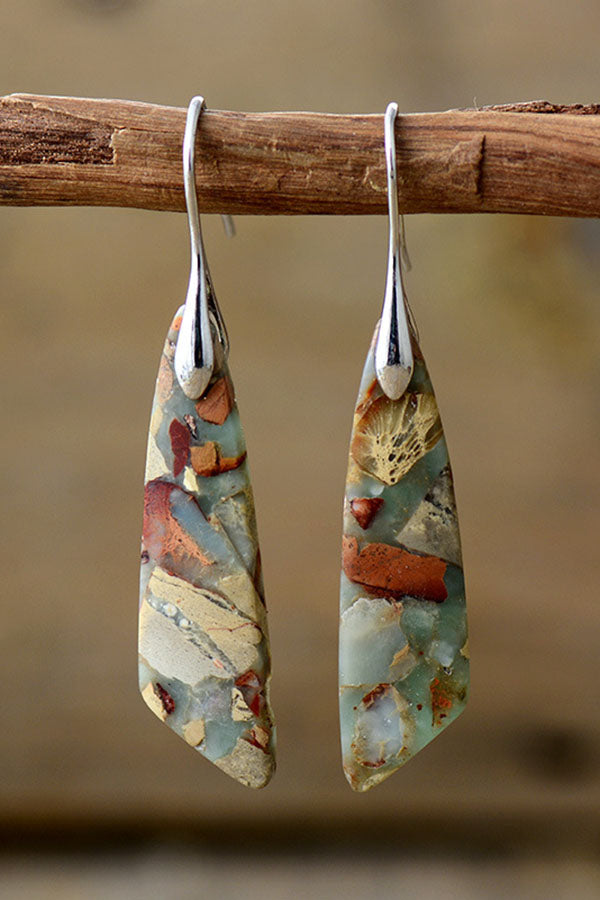 Bohemian Turquoise Geometric Stone Earrings