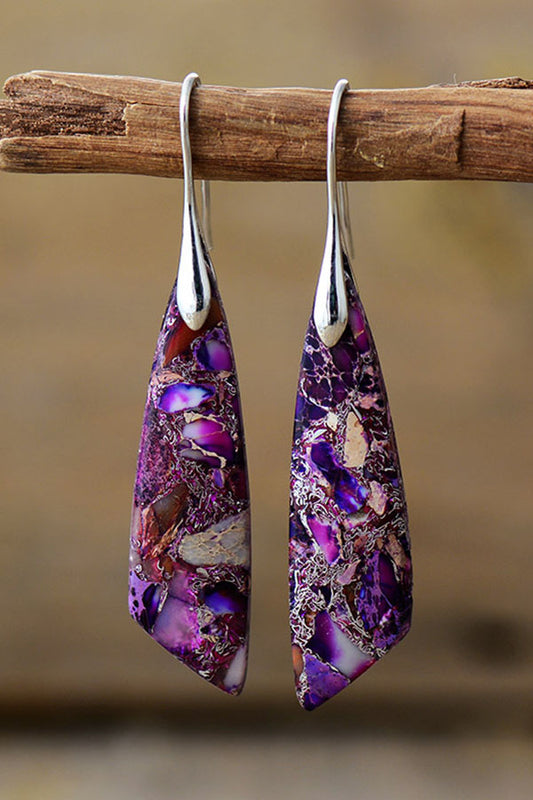 Bohemian Turquoise Geometric Stone Earrings
