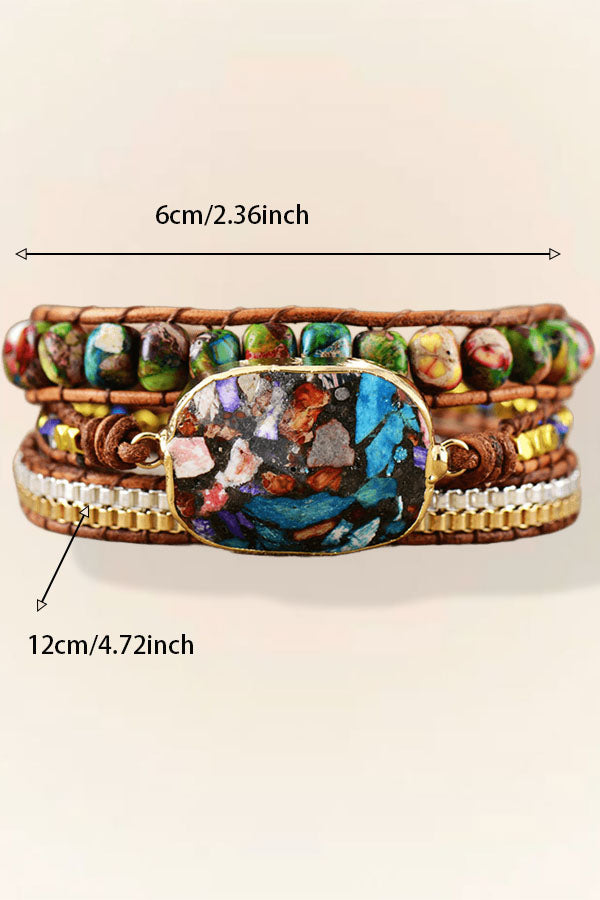 Bohemian Turquoise Leather Rope Bracelet