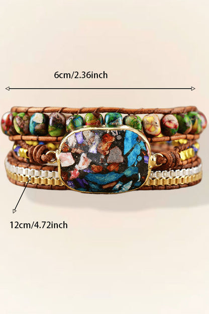 Bohemian Turquoise Leather Rope Bracelet