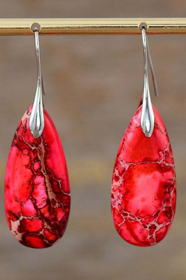 Bohemian Imperial Stone Drop Pendant Old Earrings