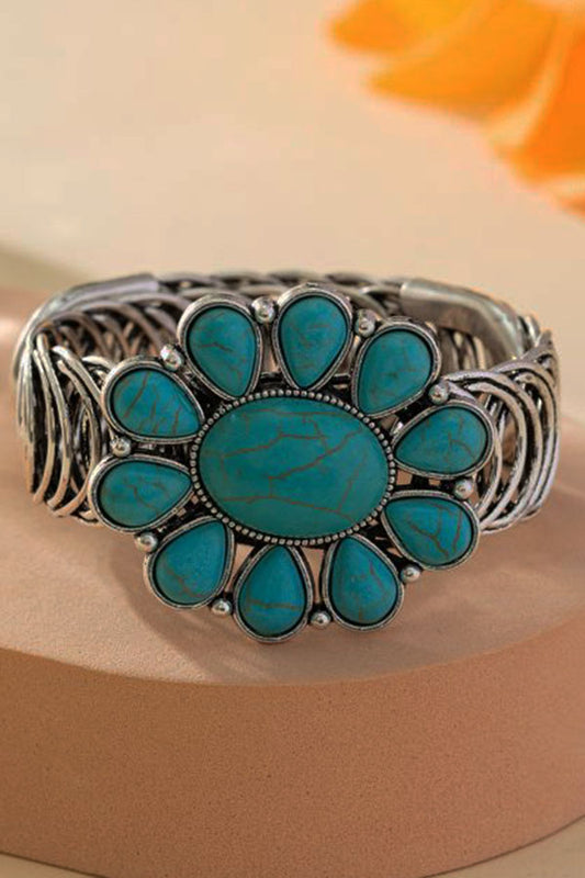 Bohemian Oval Flower Turquoise Bracelet