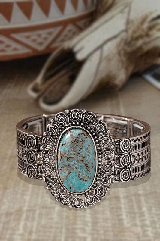 Vintage Western Cowboy Style Turquoise Decorative Bracelet
