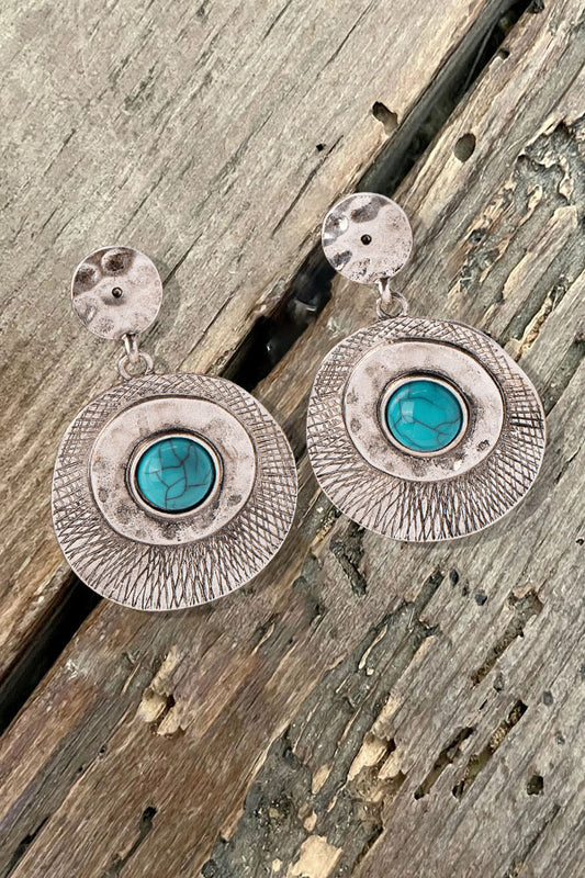 Handmade Blue Turquoise Bead Dangle Earrings