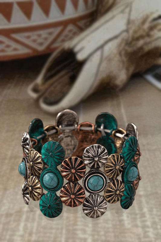 Vintage Blue Turquoise Decorative Conch Bracelet