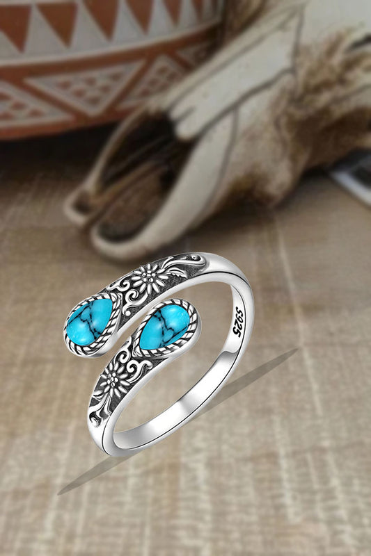 Vintage Daisy & Turquoise Ring