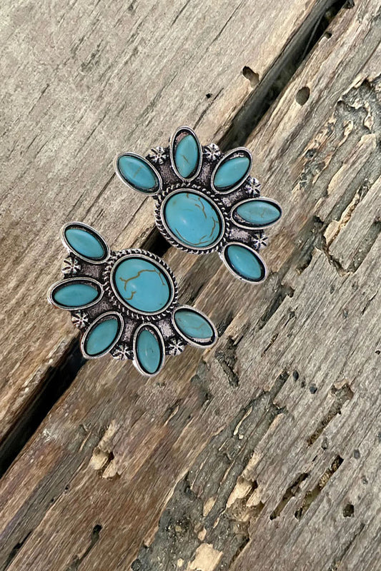 Vintage Geometric Turquoise Earrings
