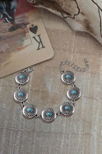 Vintage Turquoise Pumpkin Flower Jewelry Set