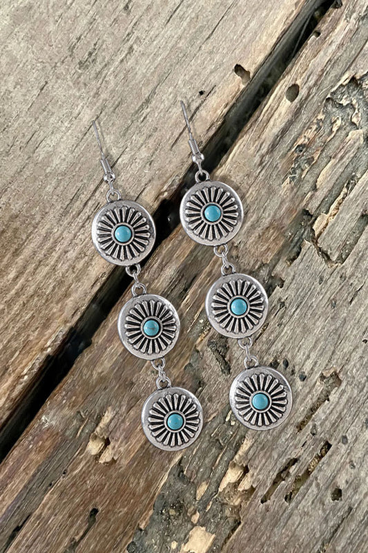 Vintage Turquoise Pumpkin Flower Jewelry Set
