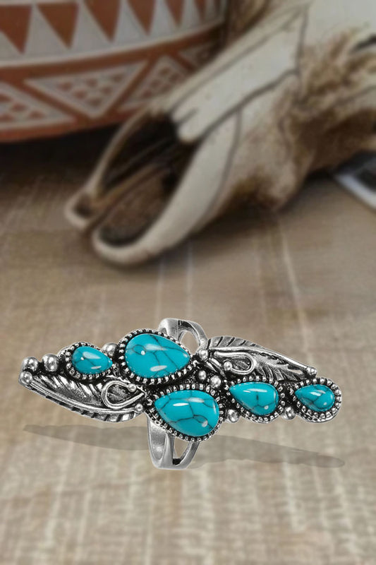 Retro Western Turquoise Drop Ring