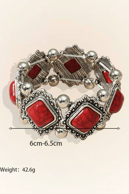 National Style Turquoise Elastic Bracelet