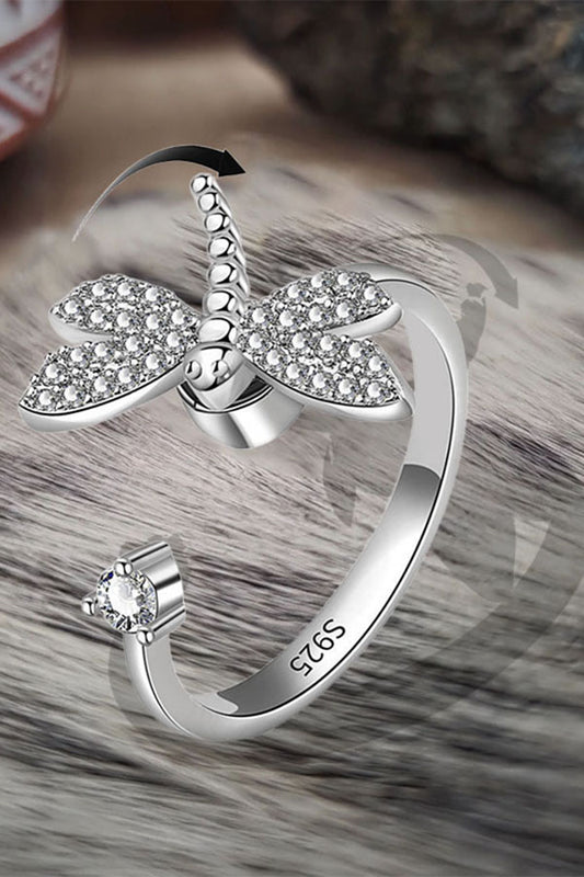 Rotating Zircon Dragonfly Ring