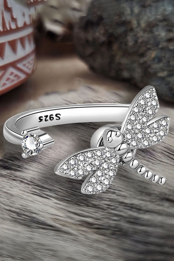 Rotating Zircon Dragonfly Ring