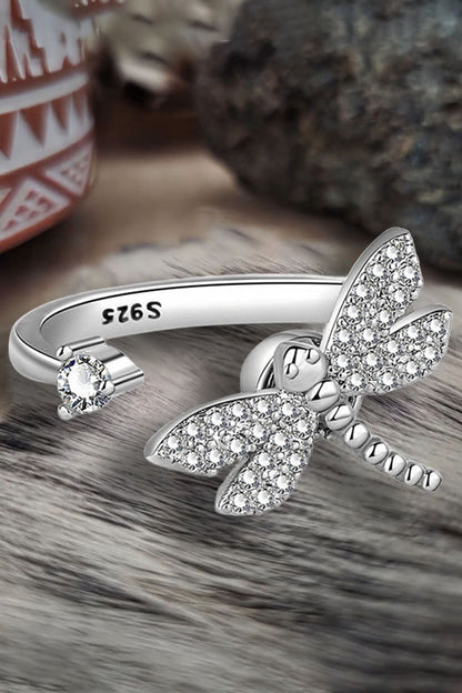Rotating Zircon Dragonfly Ring