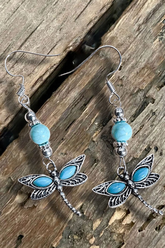 Ethnic Style Turquoise Dragonfly Butterfly Earrings
