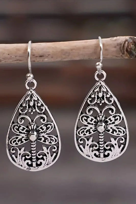 Vintage Hollow Dragonfly Earrings