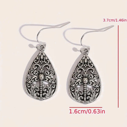 Vintage Hollow Dragonfly Earrings