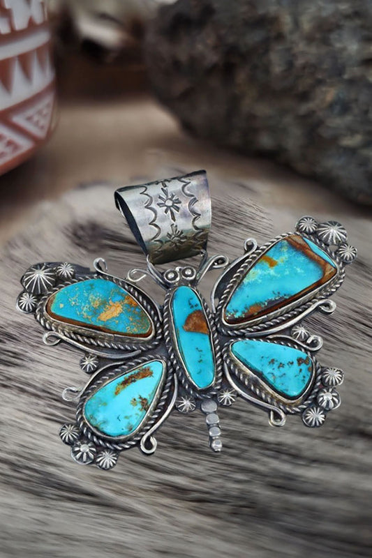 Vintage Western Turquoise Dragonfly Necklace