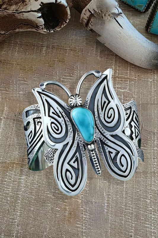 Handcrafted Butterfly Turquoise Cuff Bracelet