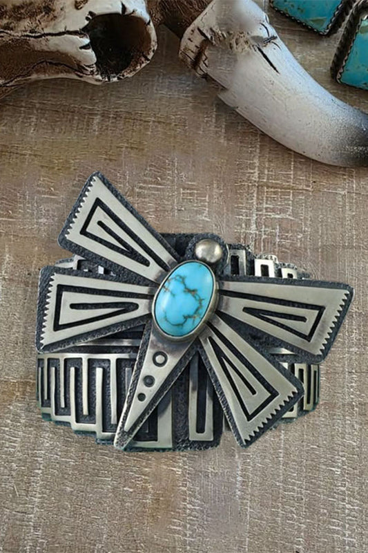 Artisan Dragonfly Turquoise Cuff Bracelet