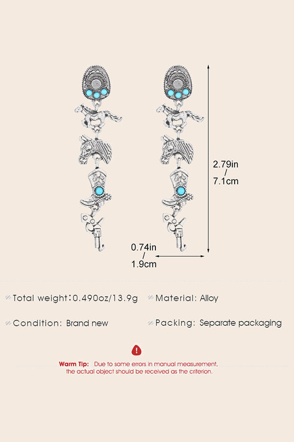 Western Boho Turquoise Earrings