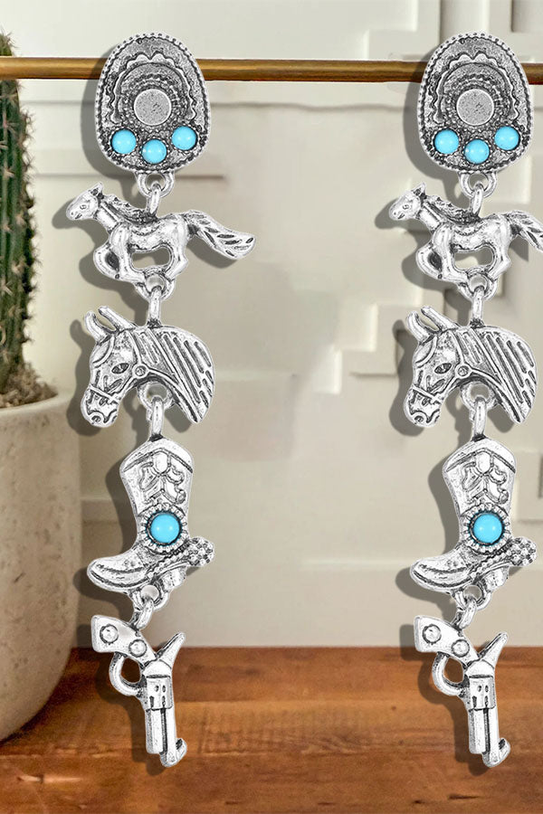 Western Boho Turquoise Earrings