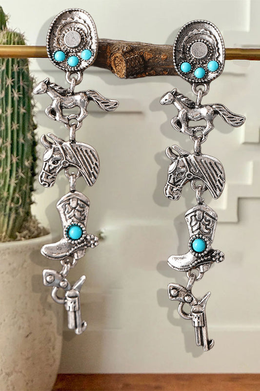 Western Boho Turquoise Earrings