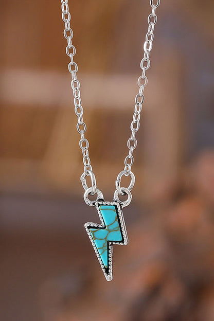 ‌Bohemian Lightning Turquoise Pendant Necklace
