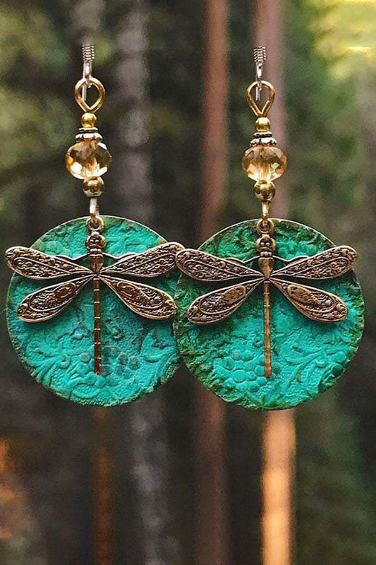 ‌Vintage Bronze Dragonfly Earrings
