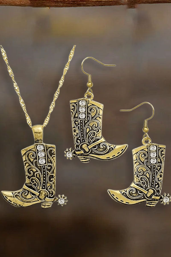 ‌Rebel Boho Cowboy Earrings & Necklace Set