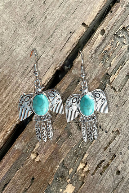 Vintage Freedom Bird Turquoise Earrings