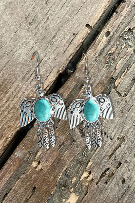 Vintage Freedom Bird Turquoise Earrings