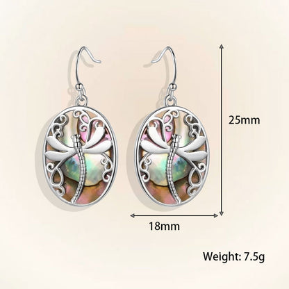 Ethnic Dragonfly Shell Earrings