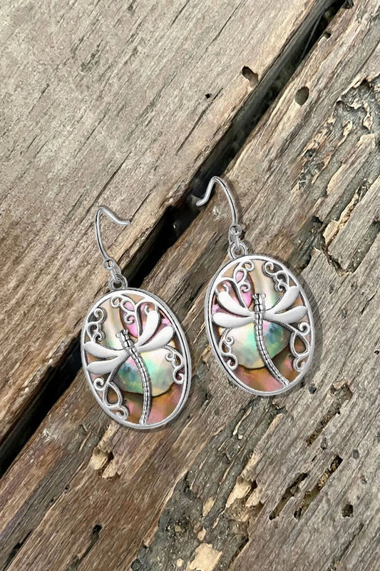 Ethnic Dragonfly Shell Earrings