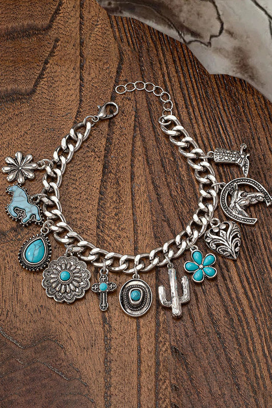 Turquoise Bracelet For Women Vintage Western Rustic Cowboy