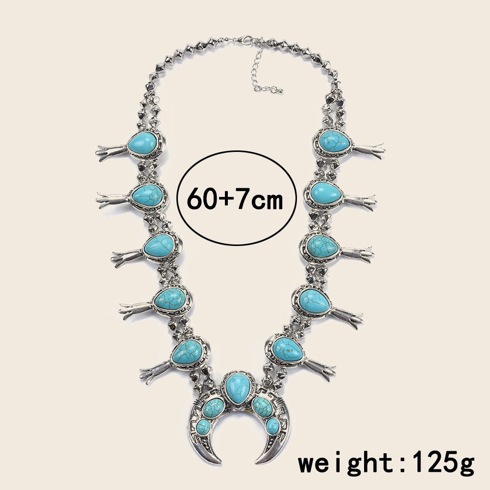 Turquoise Necklace  For Women Boho Western