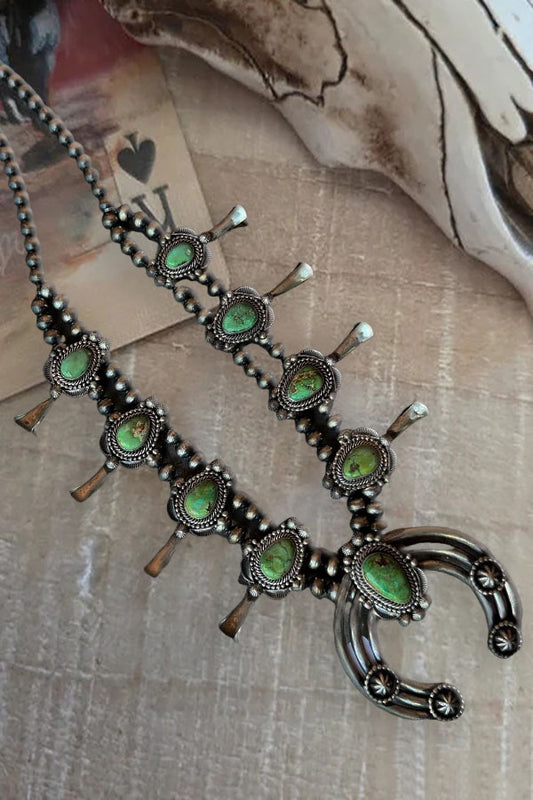 Turquoise Necklace  For Women Vintage Western Style Ethnic