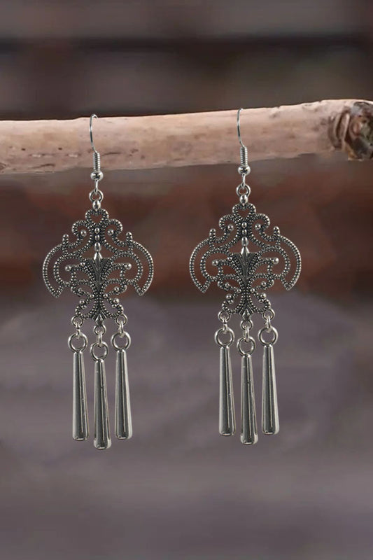 Vintage Thunderbird Pattern Tassel Drop Earrings