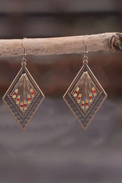 Ethnic Geometric Bead Embellished Earrings